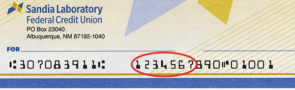 close-up of an Sunward showing location of account number